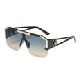 thumbnail image 1 of Square Shield Shaped Flat Top Large Retro Sunglasses Frameless Fashionable Cool 80s Style Glasses, 1 of 3