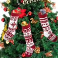 thumbnail image 5 of 4 Pack Christmas Stockings 18 Inches Large Size Cable Knitted Stocking Gifts & Decorations for Family Holiday Xmas Party, Ivory White and Burgundy, 5 of 11