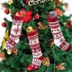 thumbnail image 4 of Juego de 4 Medias navideñas de Punto, Medias navideñas de 46 cm Medias navideñas de Reno Calcetines Colgantes Bolsa de Fiesta navideña para niños niñas (Blanco y Rojo), 4 of 5