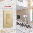 thumbnail image 5 of ENERLITES Elite Series Decorator Switch, Paddle / Rocker Single Pole, 3 Wire, Grounding Screw, Residential Grade, 15A 120V, UL listed, 91150-GDWP, Wall Plates Included, Gold 10 Pack, 5 of 5