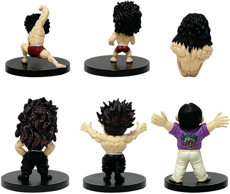 Newly Baki Figure Six Q Version Baki Hanma Anime Figures 5cm/1.9inch~8cm/3.1inch Handmade PVC Anime Game Character Model Statue Gift