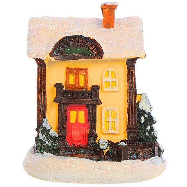 Navidad Casas De Pueblo Casa De Resina Pueblo Con Luz Edificios De Pueblo Coleccionables Decoración De Adorno De Navidad Inevent HA043216-01