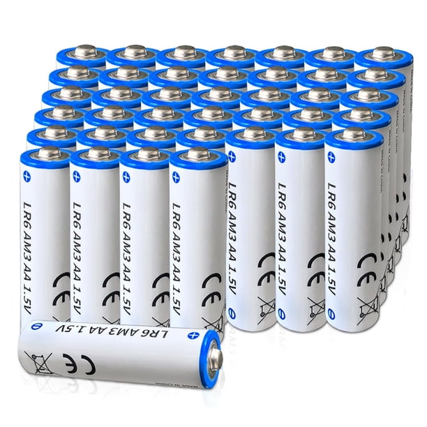 Pilas alcalinas genéricas AA de 1,5 V, paquete de 40 unidades, no recargables