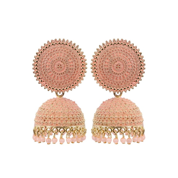 Crunchy Fashion Bollywood Jewellery Traditional Indian Bridal Bride Wedding Gold Plated Meenakari jhumka/Jhumki Earrings Jewelry For Women