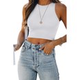 thumbnail image 1 of Parte Superior De La Cosecha Top corto para mujer Estilo casual Cami Top corto Slim Fit Traje diario (Blanco L) Cgtredaw Para estrenar, 1 of 1