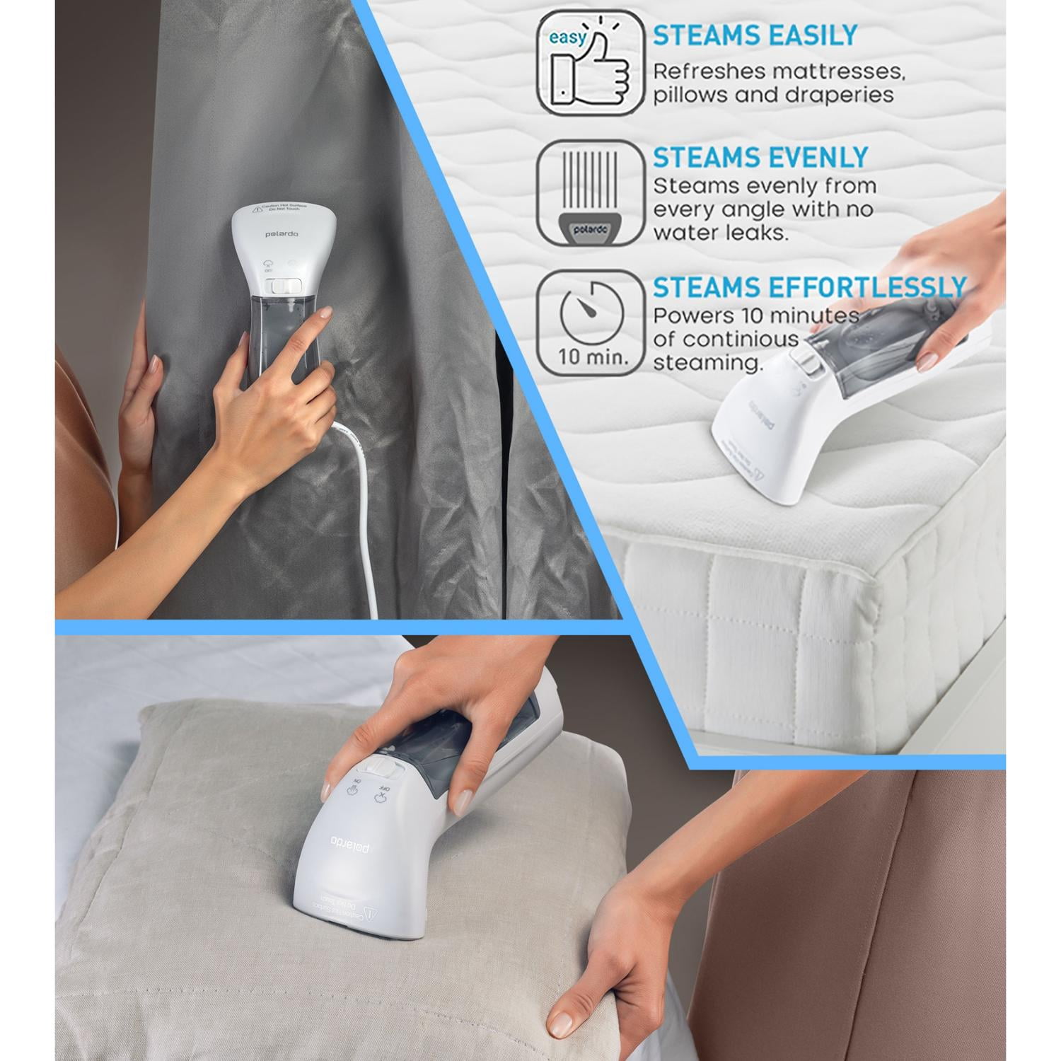 Steamer for Clothes, White Portable Garment Steamer, Handheld Clothes Steamer, Travel Steamer for Clothes, Portable Clothing Steamer Wrinkle Remover