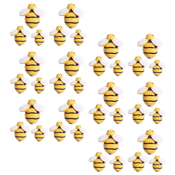 Masteelf  40 Pcs DIY Resin Crafts Decor Bee Party Favors Charms Yellow