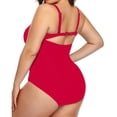 thumbnail image 3 of Rigardu one piece swimsuit women 2023 Plus Size Swimwear V Neck Swimwear Swimwear womens one piece swimsuits Red + 3XL, 3 of 8