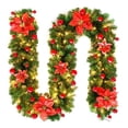 thumbnail image 1 of Yuarrent Plástico 2.7 m Navidad Ratán Árbol de Navidad portátil Guirnalda artificial Ventana Centro comercial de vacaciones con luz LED Kits de decoración para fiestas Rojo, 1 of 6