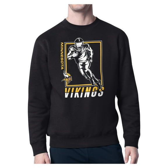 Men's Starter Black Minnesota Vikings Player Grid Pullover Sweatshirt
