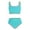 Mint Green, variant on Shadoumai Girls Two Piece Swimsuits For Kids Teen Bikini With Adjustable Ties And UPF Sun
