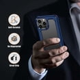 thumbnail image 3 of Designed for iPhone 13 Pro Max, Military Drop Protection Translucent Matte Case Fitting for iPhone 13 Pro Max 6.7 Inch, Gudian Series, Blue, 3 of 4