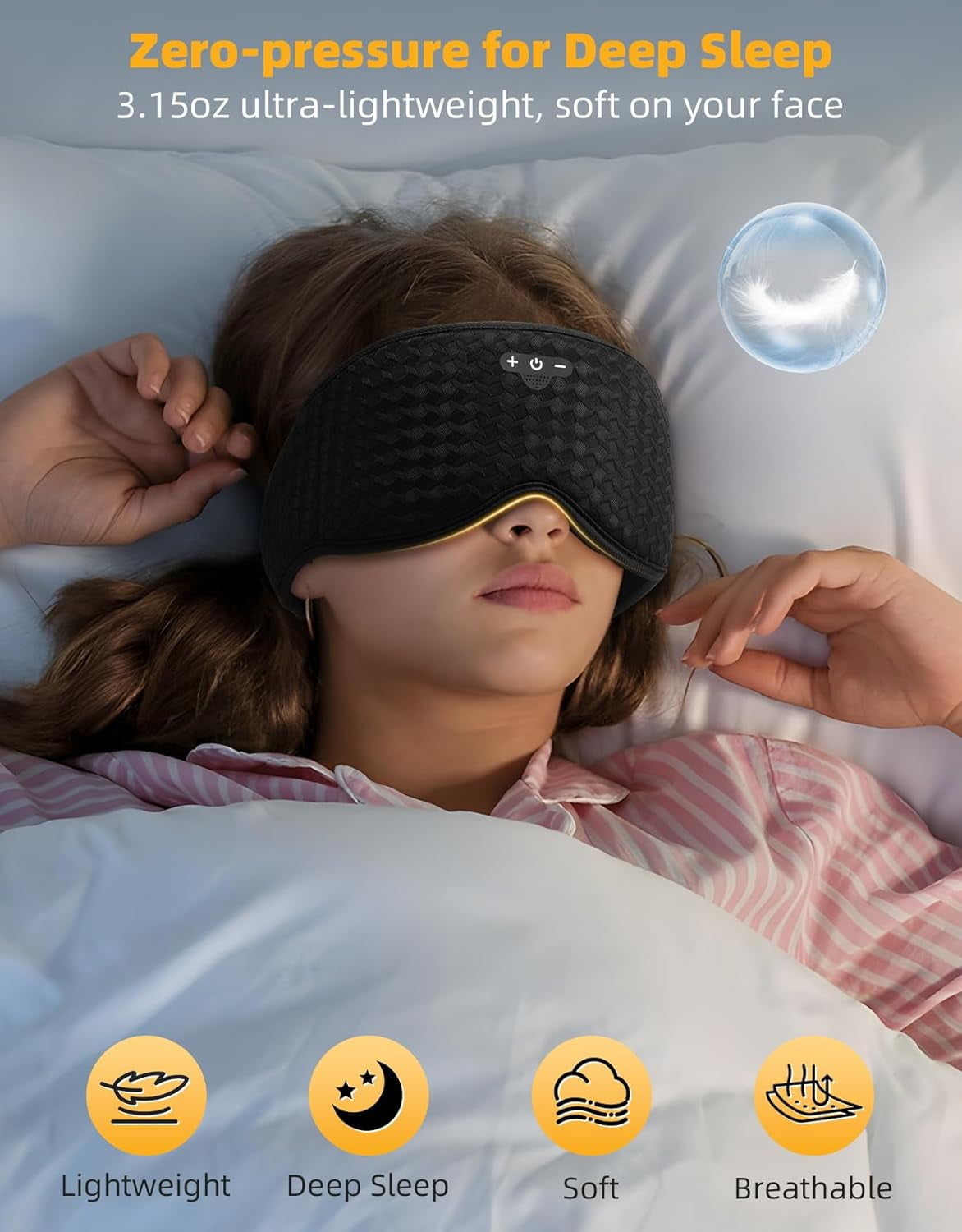 3D Wireless Sleep Mask with Adjustable Blackout Design for Ultimate Comfort and Relaxation