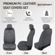 thumbnail image 4 of Fundas para asientos de coche CAROMOP Luxury, juego frontal de piel sintética, gris, 4 of 7