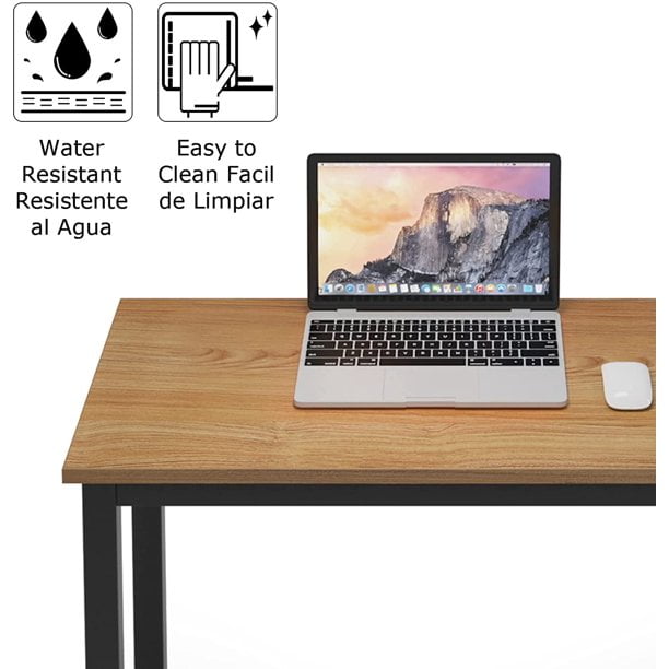 Soges 39 inches Computer Desk for Home Office Activity Table Writing Table for Small Spaces Study Table Student Laptop Desk,Teak Black