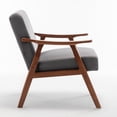 thumbnail image 4 of MOONMISS Mid Century Modern Accent Chair Solid Wood Frame Microfiber Living Room,Gray Velvet, 4 of 7