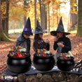 thumbnail image 3 of PMU Halloween Cauldron 3Pc- 18",16",12" Witch Plastic Cauldron Candy bowl Black, For Halloween Decor, 3 of 5