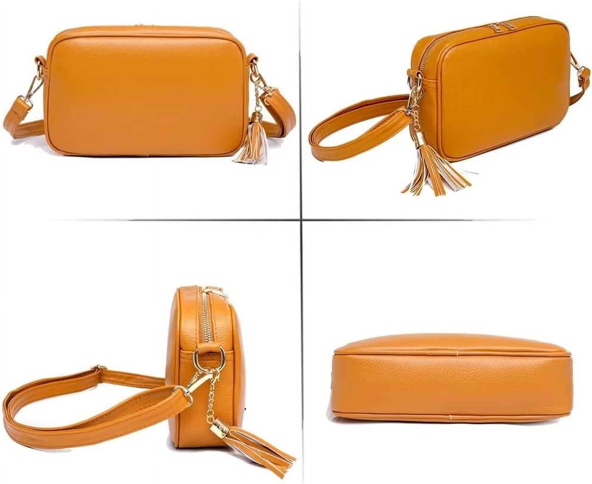 Municipal Shoulder Bag for Women Small PU Leather Crossbody Purse Lightweight Pocketbook Designer Travel Satchel with Tassel