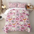 thumbnail image 2 of Feelyou Kawaii Halloween Ghost Quilt Full, Cute Pumpkin Candy Full Bedspread Sets, 3 Pieces, 1 Comforter and 2 Pillowcases, 2 of 7