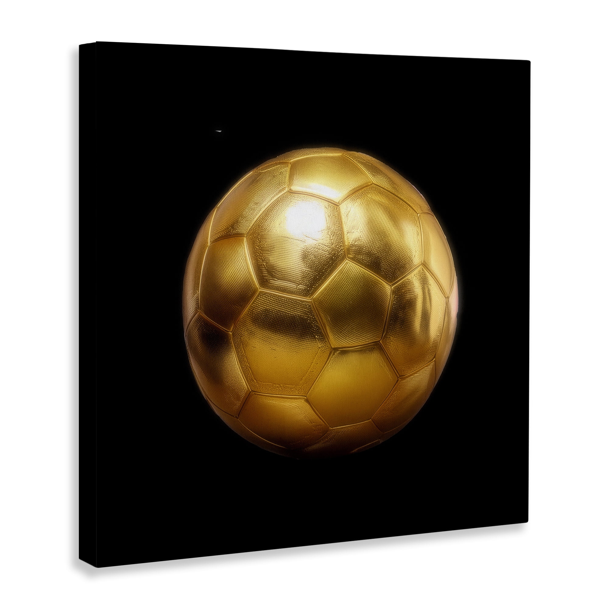Stupell Industries Gold Designer Soccer Ball Sports Painting Wrapped Canvas Art Print Wall Art, 17 x 17