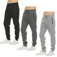 thumbnail image 3 of Galaxy by Harvic 3-Pack Mens Slim Fit Fleece Jogger Sweatpants (S-2XL), 3 of 6