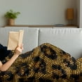 thumbnail image 3 of Psychedelic Soft Flannel Fleece Throw Blanket, Leopard Motif with Digital Dots and Trippy Forms Graphic Art, Cozy Plush for Indoor and Outdoor Use, 60" x 80", Apricot Dark Brown, by Ambesonne, 3 of 5