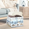 thumbnail image 3 of Yayeee Collapsible Cube Storage Bin with Lid Fabric Closet Decorative Basket with Handles, Winter Village, 3 of 7