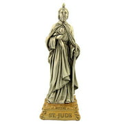 The Michelangelo Liturgical Sculpture Collection Pewter Saint St Jude Figurine Statue on Gold Tone Base, 4 1/2 Inch