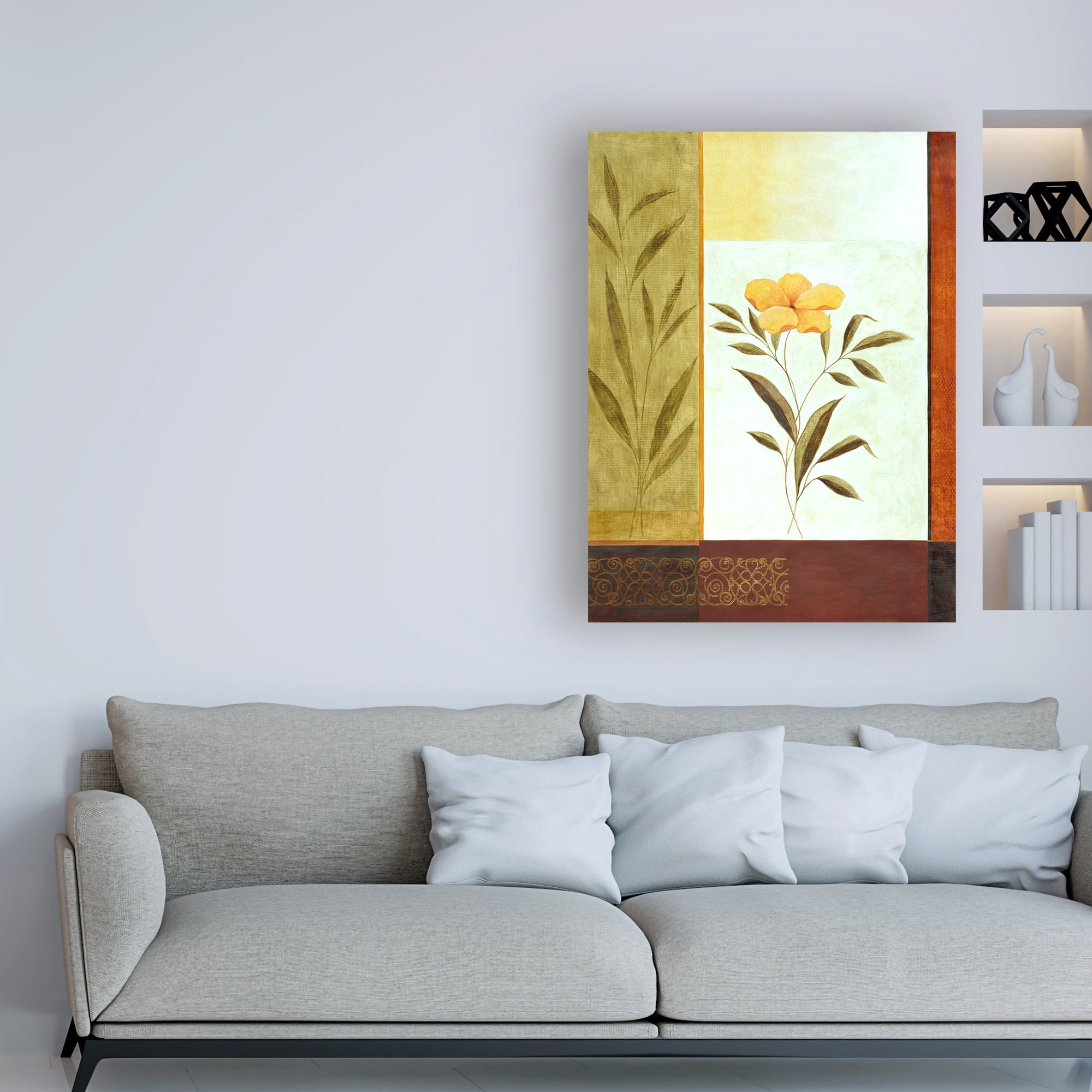 Trademark Fine Art 'Orange Flower And Leaves' Canvas Art by Pablo Esteban