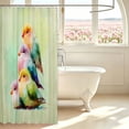thumbnail image 3 of Erosebridal Transitional Bird Animals Shower Curtain 72Wx78L,Vintage Tie Dye Bath Curtain,Green Pink, 3 of 5