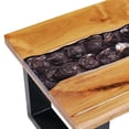 thumbnail image 6 of vidaXL Coffee Table 39.3"x19.6"x15.7" Solid Teak Wood and Polyresin, 6 of 11