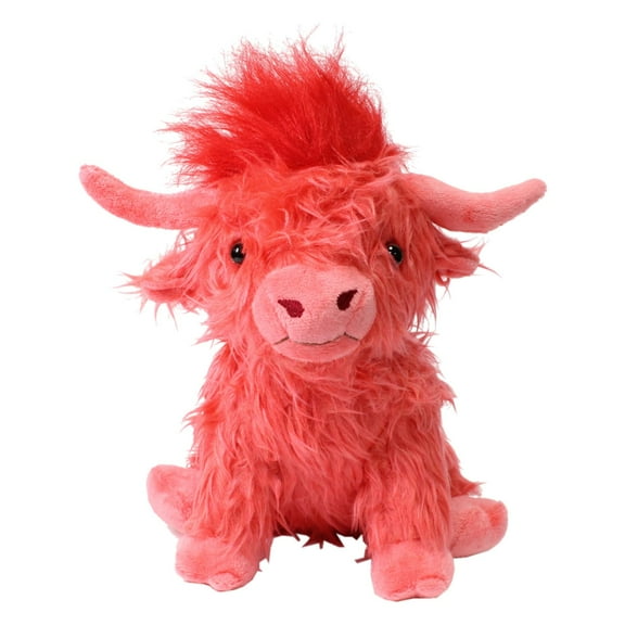 Red Highland Cow Stuffed Animal 10 inch Realistic Cattle Plush Doll Farm Toy Gift