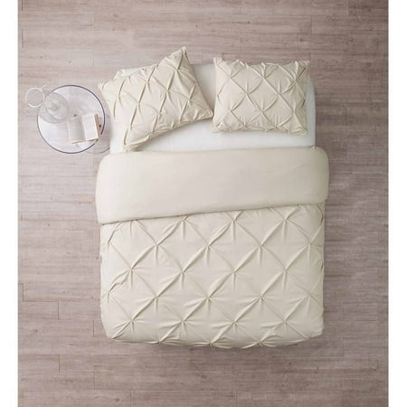 Red Bohemian Bedding VCNY Home Carmen 3-Piece Pintuck Textured Bedding Duvet Cover Set with Shams, Multiple Colors Available ()