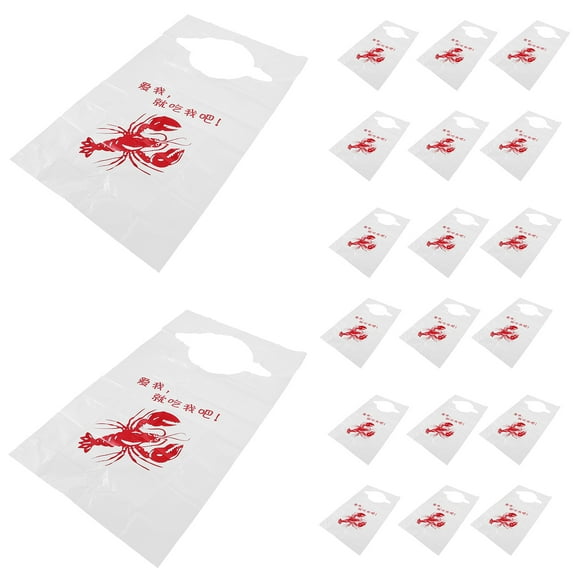 100Pcs Adults Bibs Mealtime Bibs Funny Lobster Bibs Elderly Seafood Bibs Disposable Mealtime Bibs