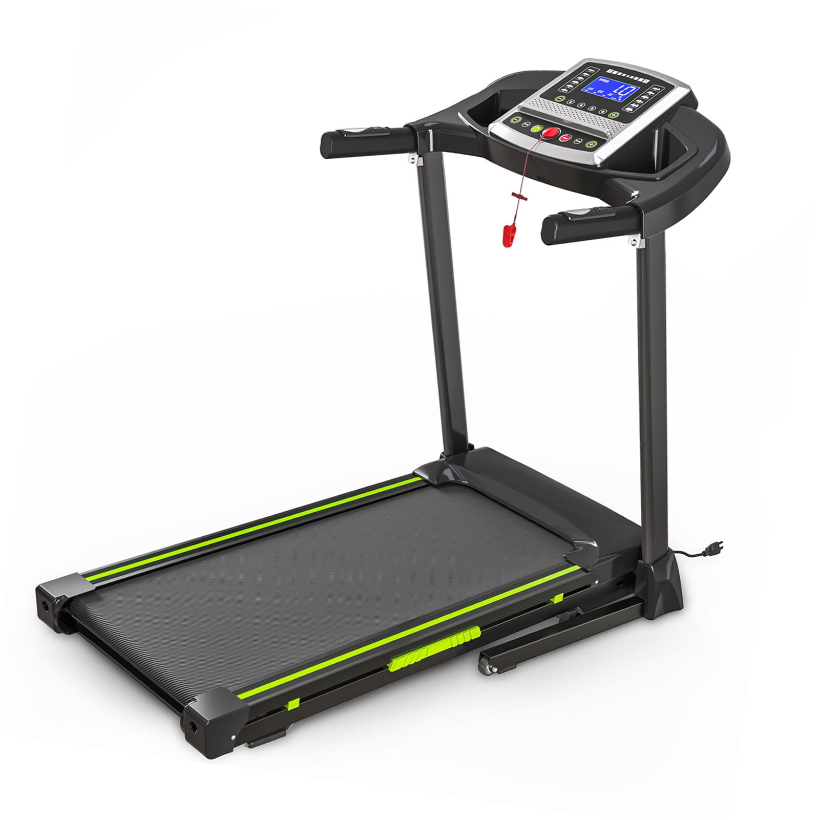 Folding Treadmill 3.5 Portable Foldable Treadmill With Handles 15% Auto Incline Home Walking Running Treadmill 0.5-7.5 MPH 330 Lb Weight Capacity