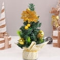 thumbnail image 2 of Mini Christmas Tree, Christmas Ornament Crafts, Artificial Xmas Tree, Decorative Gold, 2 of 9