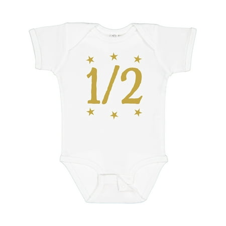 

Inktastic Half Birthday Gold Stars Outfit Gift Baby Boy or Baby Girl Bodysuit