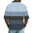 thumbnail image 4 of Men's Polo Shirts Color Block Short Sleeve Button Down Shirts Relaxed Fit Formal Dress Work Golf Collared Shirt, M, 4 of 6