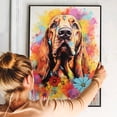 thumbnail image 5 of Bloodhound Dog Flower Canvas Painting Colorfull Canvas Art Prints Bathroom Artwork for Wall Living Room Bedroom Bathroom Wall Art Framed Art Wall Decor 1 inch, 5 of 5