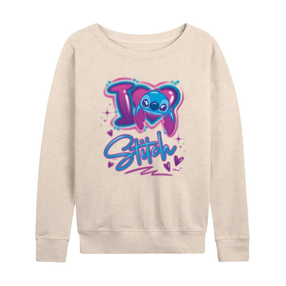 Disney - Lilo and Stitch - I Love Stitch - Women's French Terry Pullover Sweatshirt