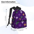 thumbnail image 4 of Daiia Purple Mardi Gras School Backpack for Men Women, Unisex Large Waterproof Bookbag Schoolbag Casual Daypack for High School/College/Teens/Travel/Work Black, 4 of 8