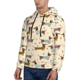 thumbnail image 3 of Honeii Dachshund Dog Pattern Mens Hoodies Men's Loose Sleeve Sweatshirt,Pullover Hooded Sweatshirt for Men,Essentials Hoodie-Medium, 3 of 7