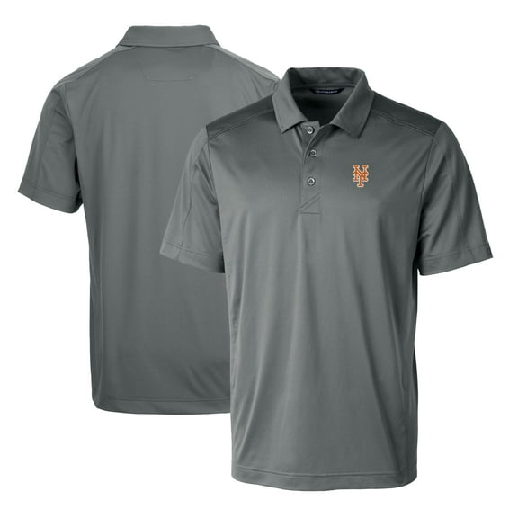 Men's Cutter & Buck Steel New York Mets Prospect Textured Stretch Polo