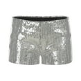 thumbnail image 5 of KALE High Waisted Shorts Women Leopard Print Sequins Waist Tight Hot Girl Womens Short Silver, 5 of 5