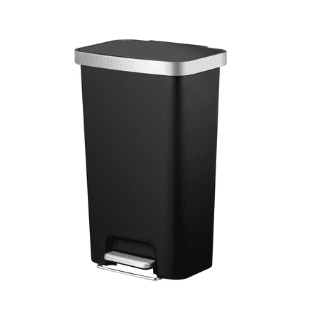 Better Homes & Gardens 11.9 Gallon Trash Can Plastic Step On Kitchen Trash Can Black