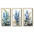 thumbnail image 2 of Designart "Sapphire Illuminated Ferns III" Floral & Botanical Framed Wall Art Set Of 3 - Blue Ferns Frame Gallery Wall Set For Home Decor, 2 of 7