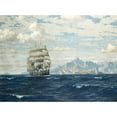 thumbnail image 2 of Michael Zeno Diemer 14x11 Black Ornate Wood Framed Double Matted Museum Art Print Titled: Tall Ship off Crete, 2 of 5