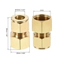 thumbnail image 2 of Uxcell G1/2 Female Thread x 12mm Tube OD Brass Compression Tube Fitting, 2 of 5