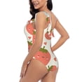 thumbnail image 5 of Yiaed Hand Drawn Strawberry Print Women One Piece Swimsuits Tummy Control One Shoulder Bathing Suits Pattern Ruffle Swimwear-Small, 5 of 8