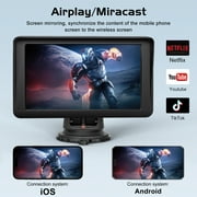 MRQ 9 Portable Wireless Apple Carplay & Android Auto,2.5K Dash Cam,1080p Backup Camera, Car Audio Receivers GPS Navigation Mirror Link, Bluetooth,FM, Siri